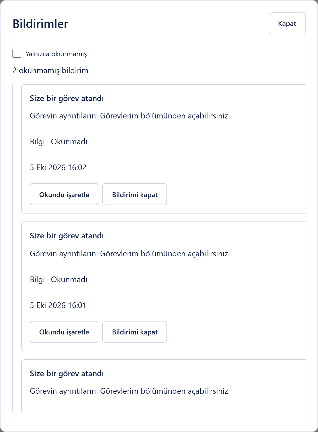 Yeni görevden zamanında haberdar olun